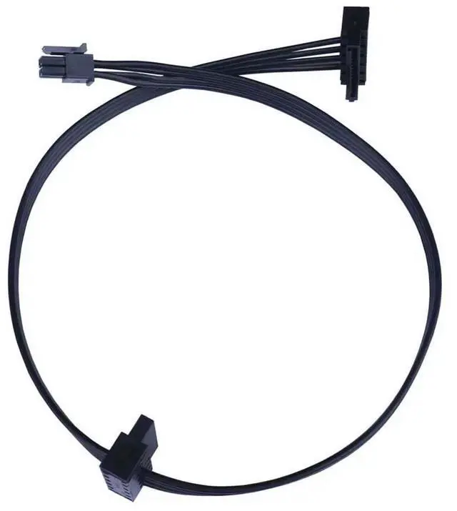 Alt view image 2 of 3 - 5pcs/lot 2*Right-Angle 15 Pin SATA Hard Drive HDD Power Supply Adapter Cable for Server, ATX 4 Pin To