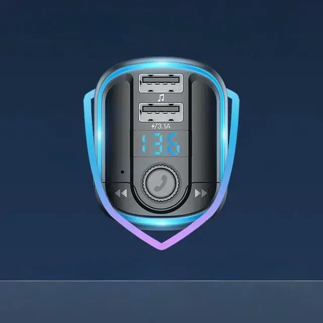 Alt view image 3 of 3 - Bluetooth Car Kit with FM Transmitter, Dual USB Charging Ports and MP3 Player for Smartphones