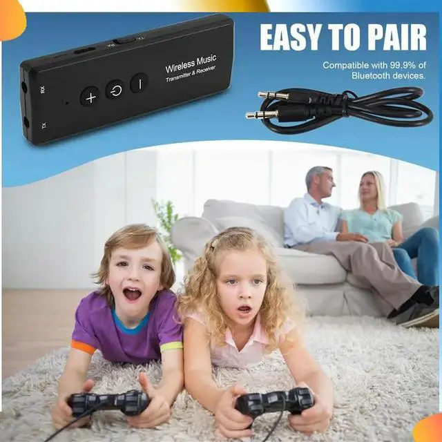 Alt view image 4 of 4 - Bluetooth 5.0 Transmitter Receiver 3-In-1, Wireless 3.5Mm Audio Adapter For TV PC Headphones Home Sounds System Car