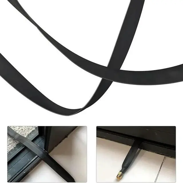 Alt view image 2 of 3 - 2X Lora Flat Cable SMA Male To SMA Female Window And Door Feed Thru Coaxial Cable Extension Adapter For Lora Wifi