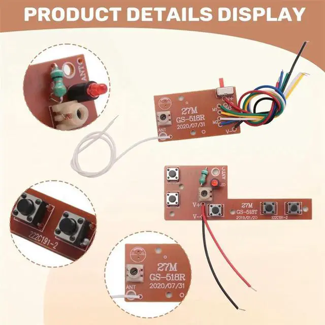 Alt view image 3 of 4 - 10PCS 5CH RC Remote Control 27Mhz Circuit PCB Transmitter And Receiver Board Car Radio System Accessories 20-25M