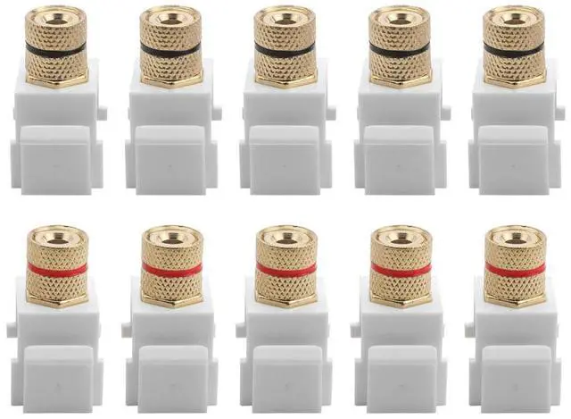 Alt view image 2 of 3 - Speaker Post Snap-in Banana Keystone Jack - White, 10Pcs