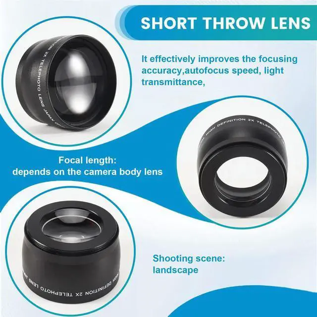 Main image of 58mm 2X Telephoto Lens Tele Converter for Pentax 18-55mm Rich