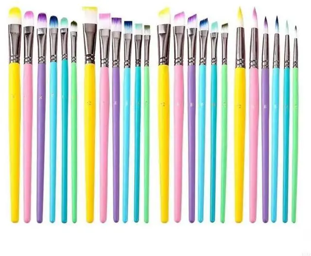 Alt view image 3 of 4 - 6Pcs Watercolor Pen Paintbrush Nylon Hair Paint Brush Artist Oil Painting Brush
