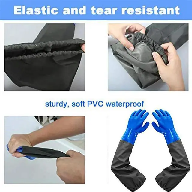 Alt view image 2 of 3 - Long Rubber Gloves Heavy Duty Gloves Long Waterproof Gloves And Heavy Duty Waterproof Gloves For Harmful And Acid Work
