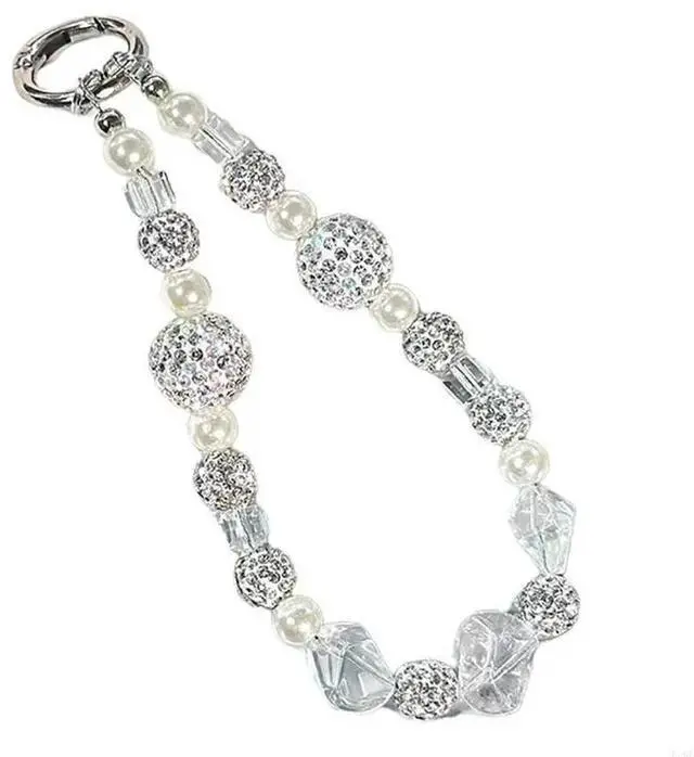 Alt view image 2 of 4 - Fashion Cellphone Lanyard Bracelet Strap Elegant Crystal Beaded Pendant Anti-Lost Wrist Chain Jewelry