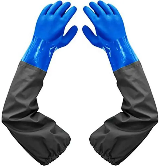 Alt view image 3 of 3 - Long Rubber Gloves Heavy Duty Gloves Long Waterproof Gloves And Heavy Duty Waterproof Gloves For Harmful And Acid Work