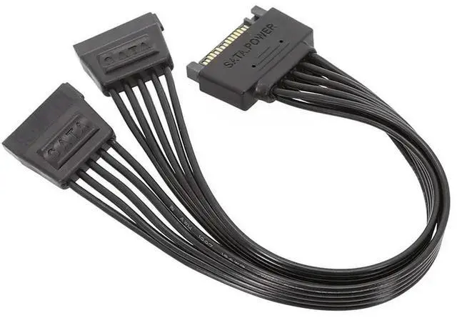 Alt view image 2 of 3 - 1 To 2/3/4/5-Port 15Pin SATA Splitter Adapter Converter Power Supply Cable Cord for PC Computer Hard Drive 4Pin 18AWG Wire