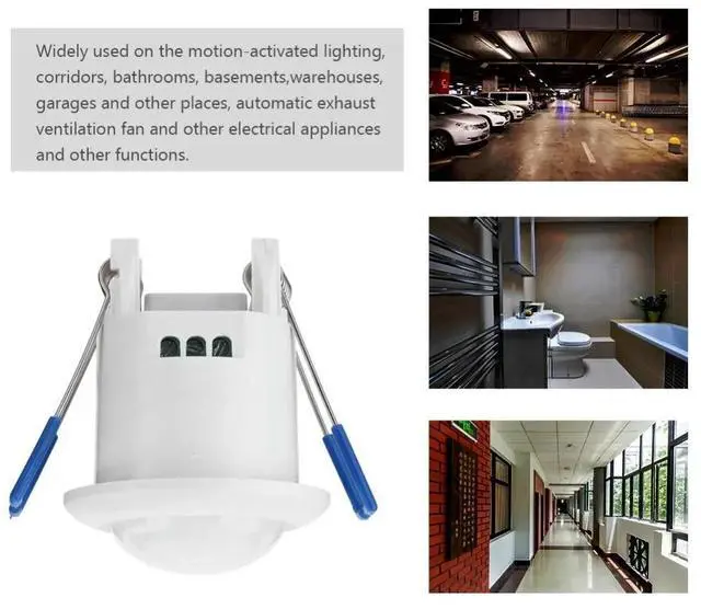 Alt view image 2 of 3 - Mini Infrared Motion Sensor Switch 360 Degree PIR Detection Recessed Ceiling Occupancy Motion Sensor Detector Lamp Light Switch