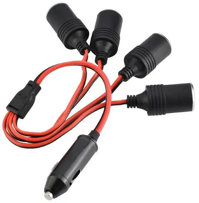 Alt view image 3 of 3 - Car Cigarette Lighter Extension 12 V 24 V Power Charger Adapter 1 To 4 Way Road Distributor Female Socket Plug Connector Adapter