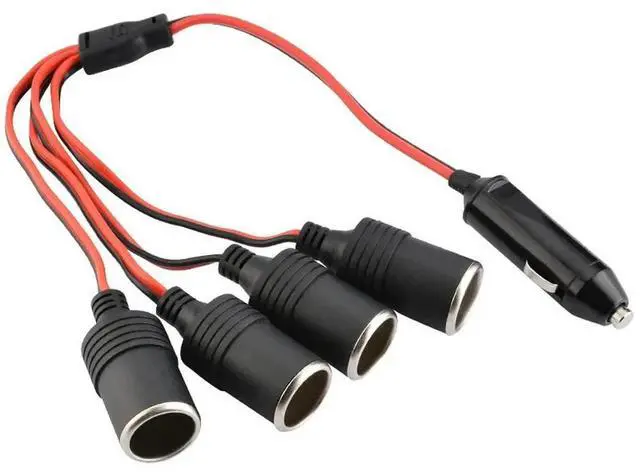 Alt view image 2 of 3 - Car Cigarette Lighter Extension 12 V 24 V Power Charger Adapter 1 To 4 Way Road Distributor Female Socket Plug Connector Adapter