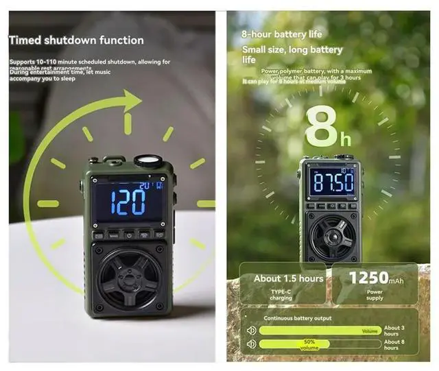 Alt view image 2 of 4 - Mini Multifunctional Digital Elderly Handheld AM/FM Radio Full Band Portable Pocket Bluetooth Card