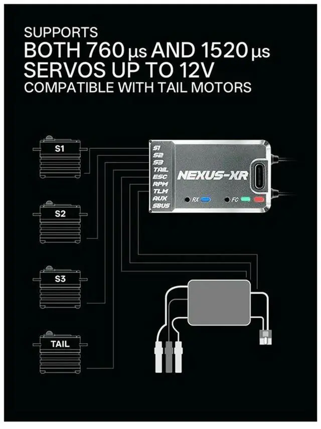 Alt view image 4 of 4 - NEXUS-XR Helicopter For RC Fixed Wing Helicopter 2.4Ghz ELRS RX 6-Axis MEMS Integrated ICM42688P Flight Controller