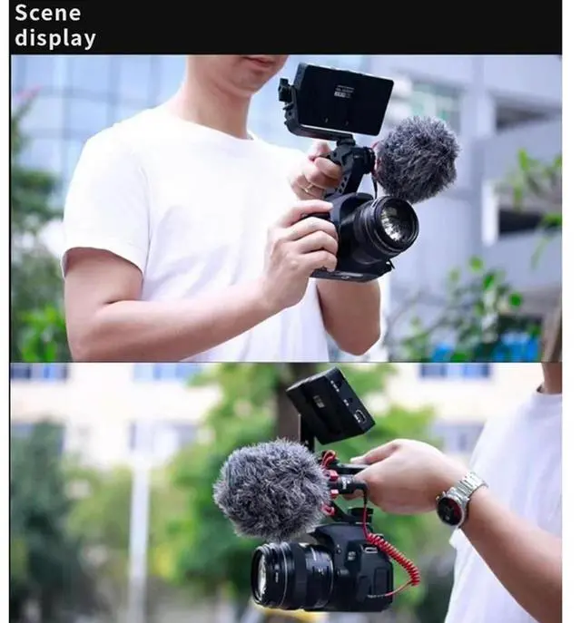 Alt view image 2 of 3 - Universal DSLR Camera Rig Top Handle Three Cold Shoe Adapter Mount For LED Light Microphone Metal Cheese Handle Grip Durab