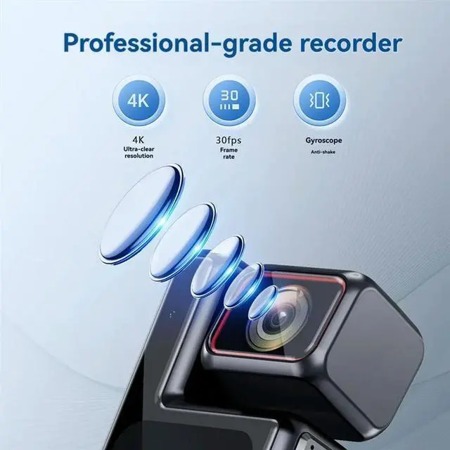 Alt view image 3 of 3 - Action Camera IP65 Waterproof 180° Rotatable Magnetic Professional Outdoor Action Camera