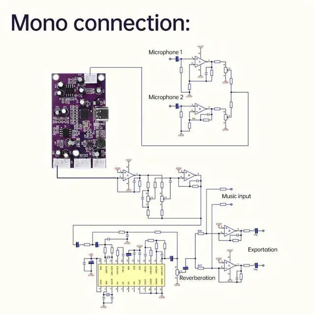 Alt view image 2 of 3 - For DSP Digital Reverb Circuit Module Voice Changer Eq Howling Control Frequency Shifter Effect Mixer Sound Effects