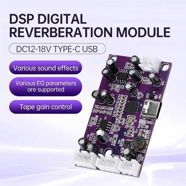 Alt view image 3 of 3 - For DSP Digital Reverb Circuit Module Voice Changer Eq Howling Control Frequency Shifter Effect Mixer Sound Effects