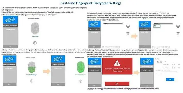 Alt view image 2 of 3 - Fingerprint USB3.0 Flash Drive 32G Accurate Identificaiotn Privacy Management Key USB Fingerprint Flash Drive Rich