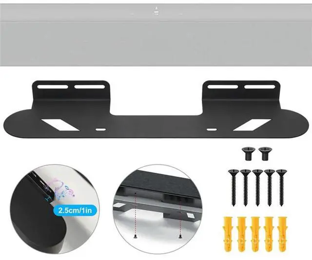 Alt view image 3 of 3 - Soundbar Wall Mount Stand Audio Soundbar Wall Mount Stand Hold Up To 30 Lbs Universal Speaker Bracket Sound Bar Wall M