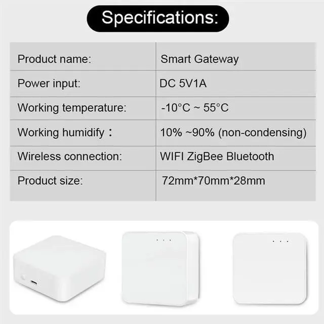 Alt view image 2 of 3 - Tuya Zigbee WiFi Bluetooth Smart Gateway Compatible Hub Bridge Smart Life APP Control for Alexa Google Home Rich
