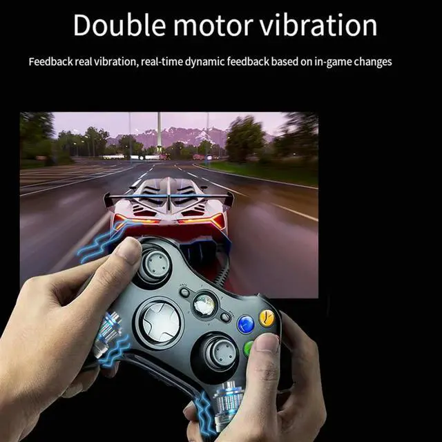 Alt view image 2 of 3 - USB Wired Game Pad Joypad Gamepad Controller with Earphone Hole for Game System PC/ Xbox360 A Rich