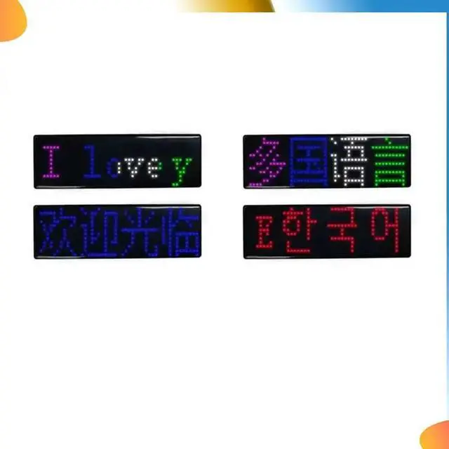 Alt view image 3 of 4 - Multilingual LED Digital Badge USB Rechargeable DIY Programmable Text Name Badge Scrolling Tag Sign Module Display