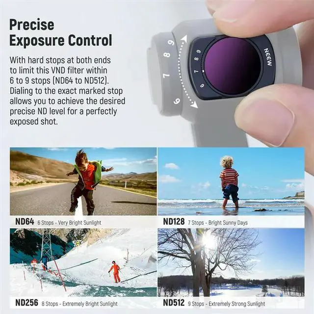 Main image of Variable ND Filter For Osmo Pocket 3 Magnetic 1-5 To 6-9 Limited Stops Adjustable Waterproof/Scratch-Proof