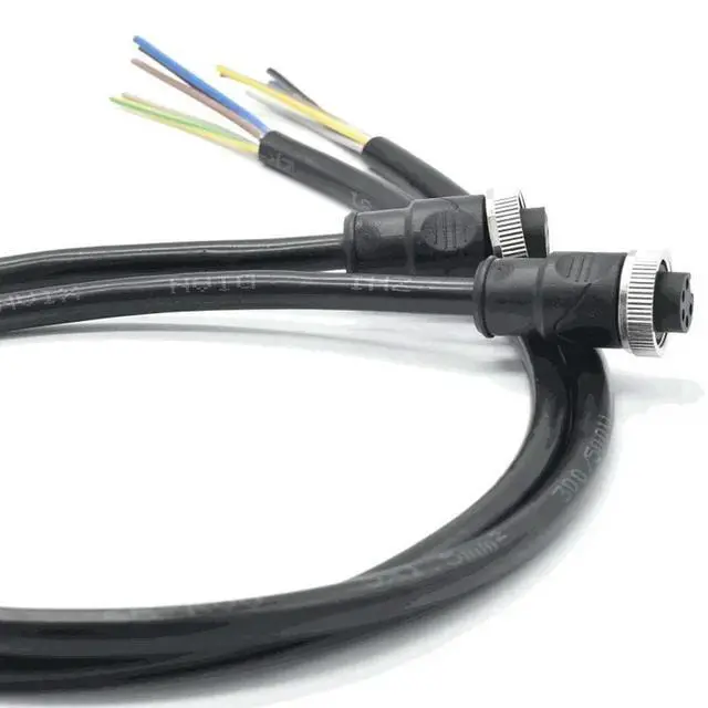 Alt view image 3 of 3 - 3 - core 4P5 - pin 6 - hole molded plug with strip line, 7/8 connector, Round aviation plug power