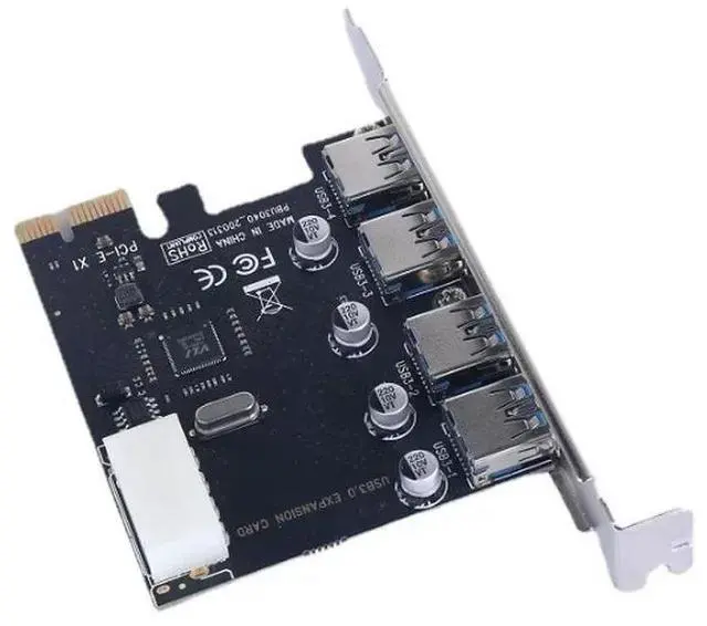 Alt view image 3 of 3 - 4 Port USB 3.0 Hub Internal Header USB 3 To PCIE PCI Express Adapter Card, USB 3.0 PCI-E Expansion Card Adapter
