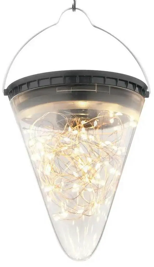 Main image of Solar Bottle Lamp Clamp Hanging Lamp Outdoor Waterproof Balcony Terrace Garden Tree Light String Chandelier Glass Crack Lamp