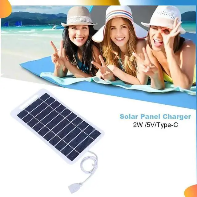 Alt view image 3 of 4 - Portable Solar Panel 2W 5V With USB Safe Charge Stabilizer Charger Outdoor Power Supply For Camping