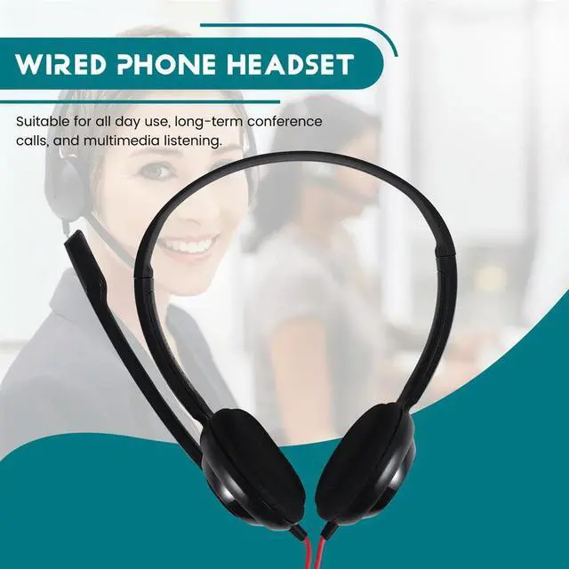 Alt view image 2 of 3 - NUBWO USB Headset with Noise Cancelling Microphone for Laptop Computer, On-Ear Wired Office Call Center Headset for Rich