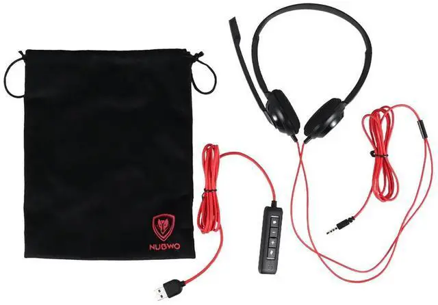 Alt view image 3 of 3 - NUBWO USB Headset with Noise Cancelling Microphone for Laptop Computer, On-Ear Wired Office Call Center Headset for Rich