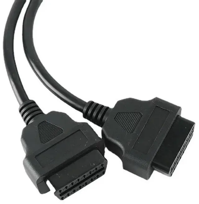 Main image of 1 To 2 OBD Connector Adapter Cable, 30CM OBD2 16 Pin Cable Extension Splitter Male To Dual Female Y OBD 16Pin Cable