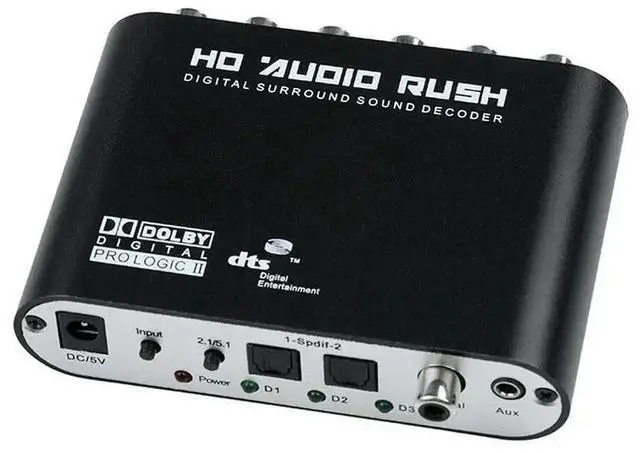 Main image of 5.1 Channel 24 Bit Audio Digital Fiber Coaxial To Analog Audio Converter AC3 Digital Conversion DTS AC3 Decoder DSP