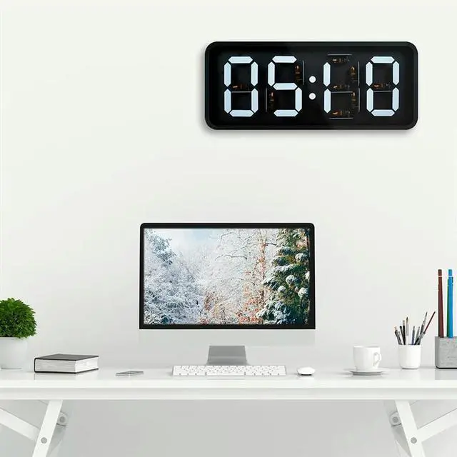 Alt view image 3 of 4 - Enabled AI Voice Integration Mechanic Gear Servo Wall Clock Large Number Display Alarm Function Home Decor Large-Size