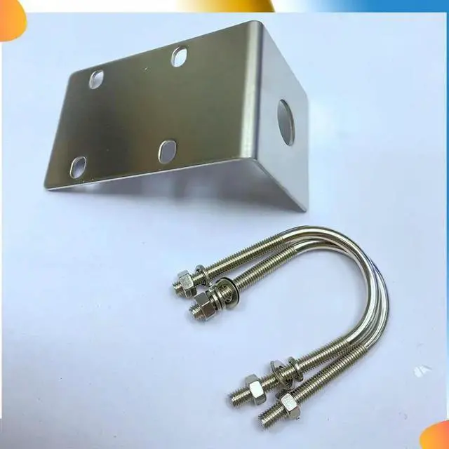 Alt view image 2 of 4 - 2X Stainless Steel Antenna Mount Bracket With U Style Bolts For Ham UHF VHF CB Cellular Trucker Antenna Use Accepted