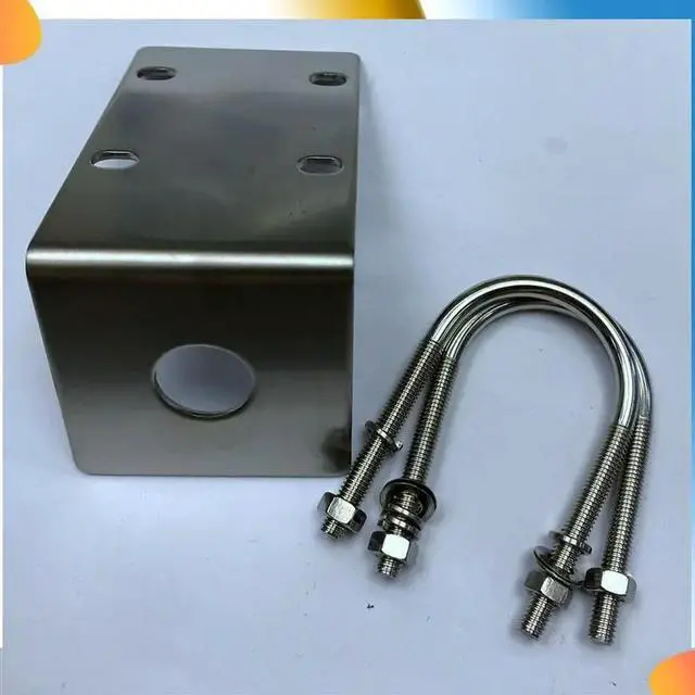 Main image of 2X Stainless Steel Antenna Mount Bracket With U Style Bolts For Ham UHF VHF CB Cellular Trucker Antenna Use Accepted