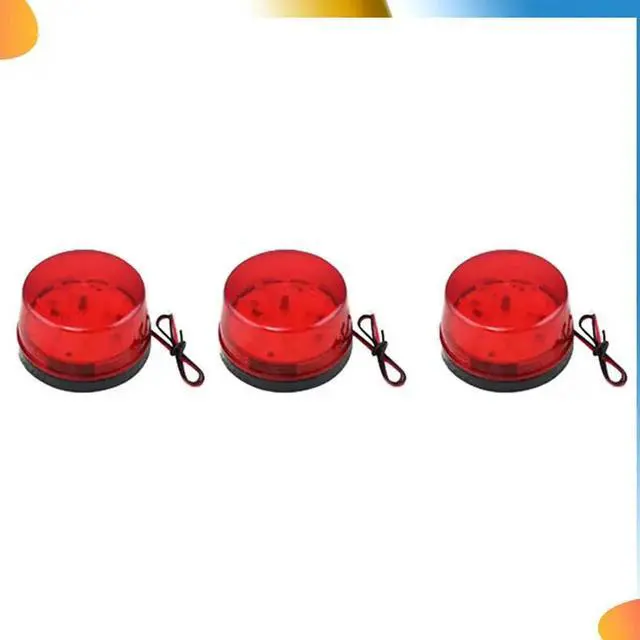 Alt view image 3 of 4 - 3X 12V Alarm LED Flashing Strobe Light For Home Security Alarm System Red
