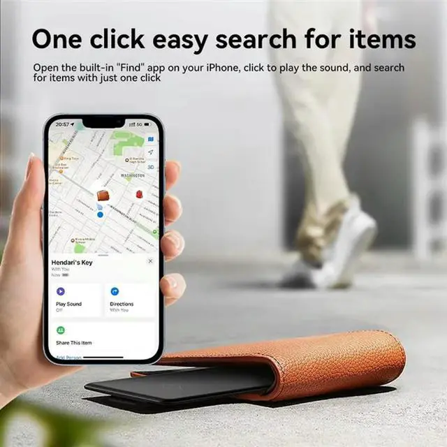 Alt view image 2 of 3 - 2Pcs Wireless Charging Tracking Location Mini Wallet Tracker Card Waterproof GPS Locator Work For Find My Tracker