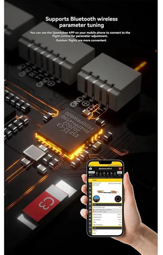 Alt view image 2 of 4 - FPV Drone ESC With Dual Gyroscope 8Bit 60A TAKER F745 BT 60A 4-In-1 FPV Stack 512MB Black Box 30.5X30.5Mm For RC