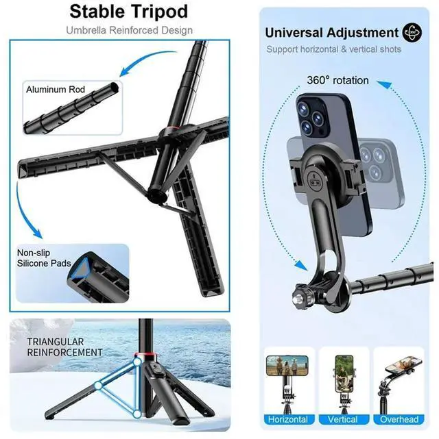 Alt view image 2 of 3 - Mobile Phone Selfie Stick Mobile Phone Tripod Portable Photo Fill Light Tool For Live Shooting And Travel