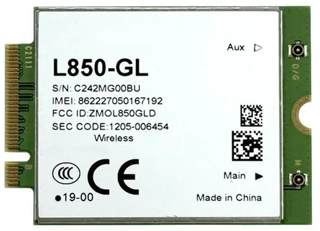 Alt view image 3 of 3 - 2.4G 5G For Fibocom 4G Module M. 2 Wifi Card Universal Version L850-GL WWAN Card Not For
