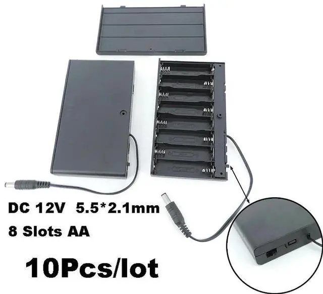 Main image of 10pcs/lot 12V AA Holder Case Box with On/Off Switch 8x1.5V AA Holder e1