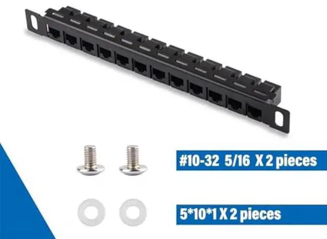 Alt view image 2 of 3 - Network Wire Organizer Rack For Cord Management 12 Port Patch Panel Unshielded Cat5e/Cat6 Cable