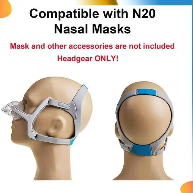 Alt view image 2 of 4 - 2-Pack Replacement Headgear Strap For N20 Nasal Pillow CPAP Mask, CPAP Headgear Compatible With N20, Adjustable Headband