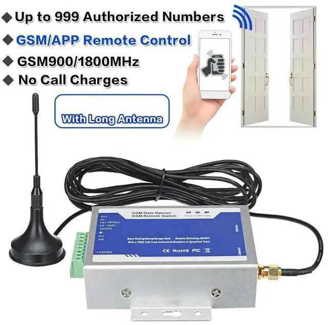 Main image of Wireless Remote Controller with 300cm Antenna for Parking Systems, GSM Gate Opener Relay Switch, Phone Shaking Door Opener