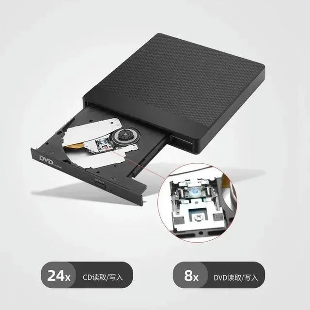 Alt view image 2 of 3 - External DVD Writer Drive Burner Reader Player Optical Drives for Laptop PC Slim USB 3.0 Dvd Burner Dvd Portatil