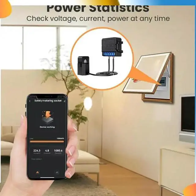 Alt view image 2 of 4 - Tuya 2 Gang Energy Meter Kwh Power Production Consumption Bidirectional Monitoring Meter