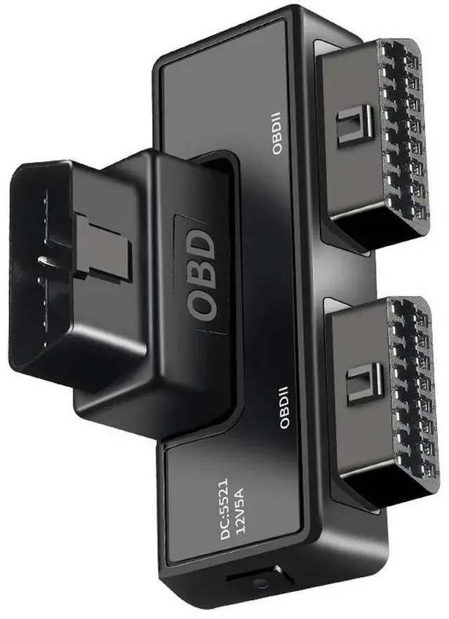 Main image of OBD2 OBDII Full 16 Pin Male to 2 Female Splitter Converter Adapter Diagnostic Tool Extender DC Port Interface Power Supply